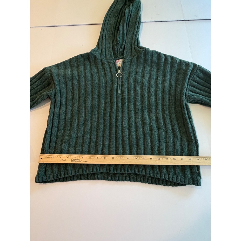 Pink Republic Womens Forest Green Ribbed Quarter Zip Hooded Sweater Size M - Picture 5 of 7